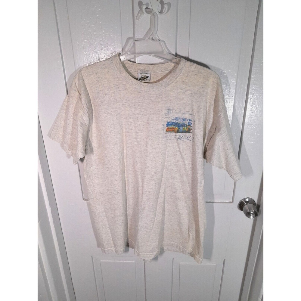 VTG 90s Nascar Jeff Gordon Sam Bass Art Wear T Shirt USA Made Size‎ XL 2 Sided